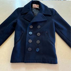 Vintage Wool Navy Pea Coat, Spiewak, Excellent Cond & Pro Dry Cleaned, Small